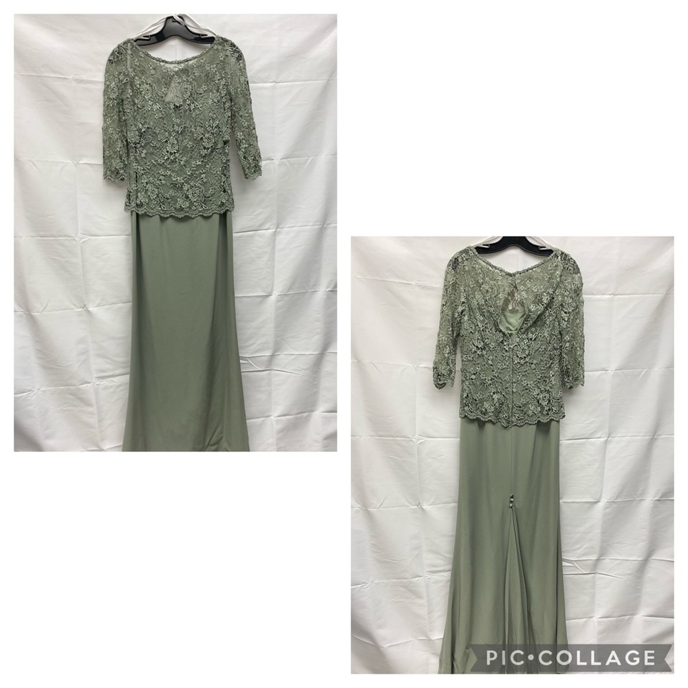 Montage by MonCheri 3/4 length silky crepe gown - Picture 8 of 13